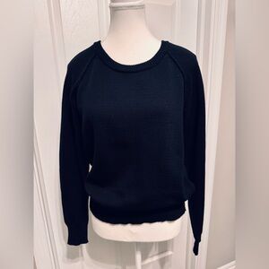 NWT, Karen Scott, Black Jersey Crew sweater, Size Small